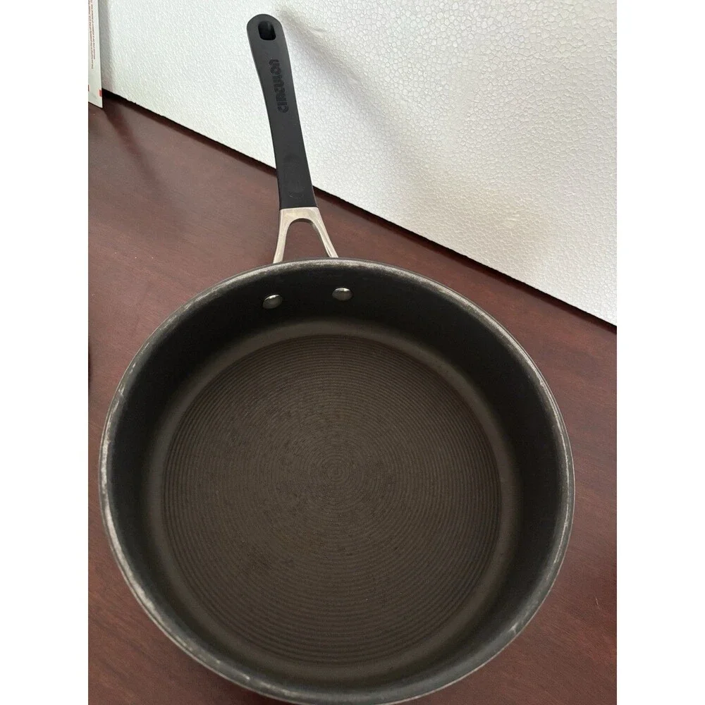Circulon SteelSheild Stainless Steel 3 Quart Saucepan w Lid, Silver, Blk handles